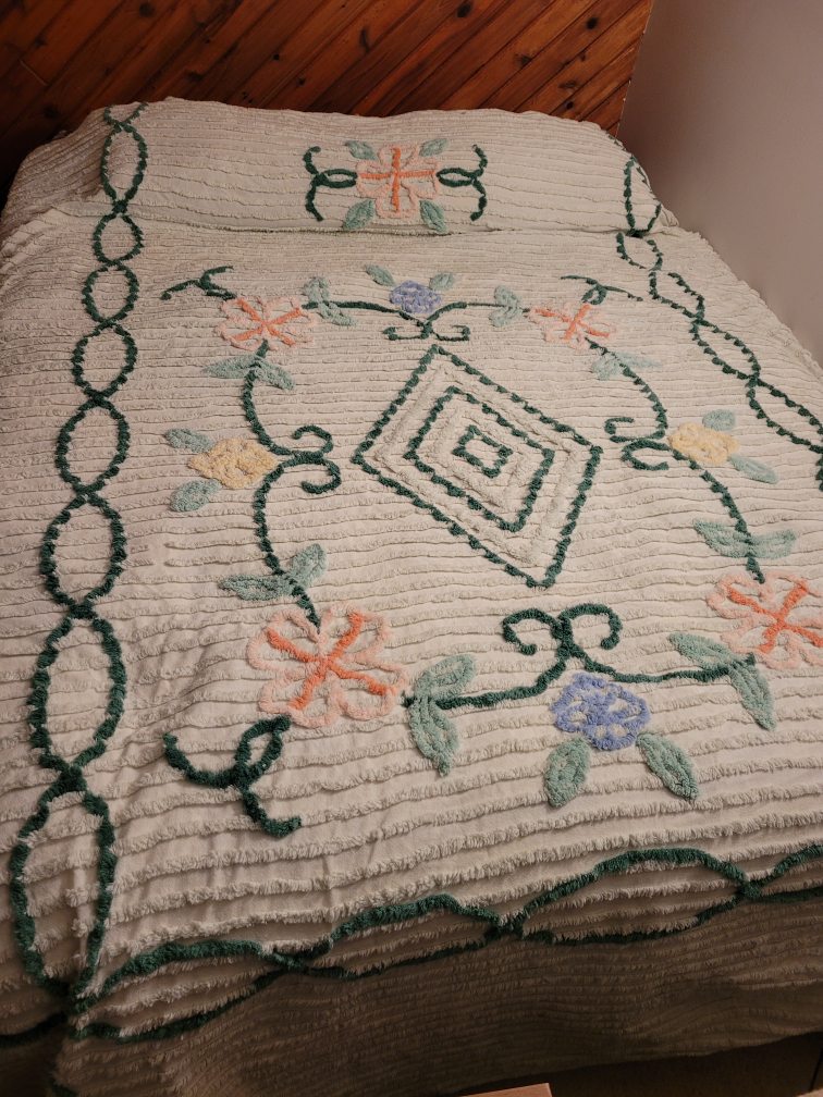 Chenille bedspread.