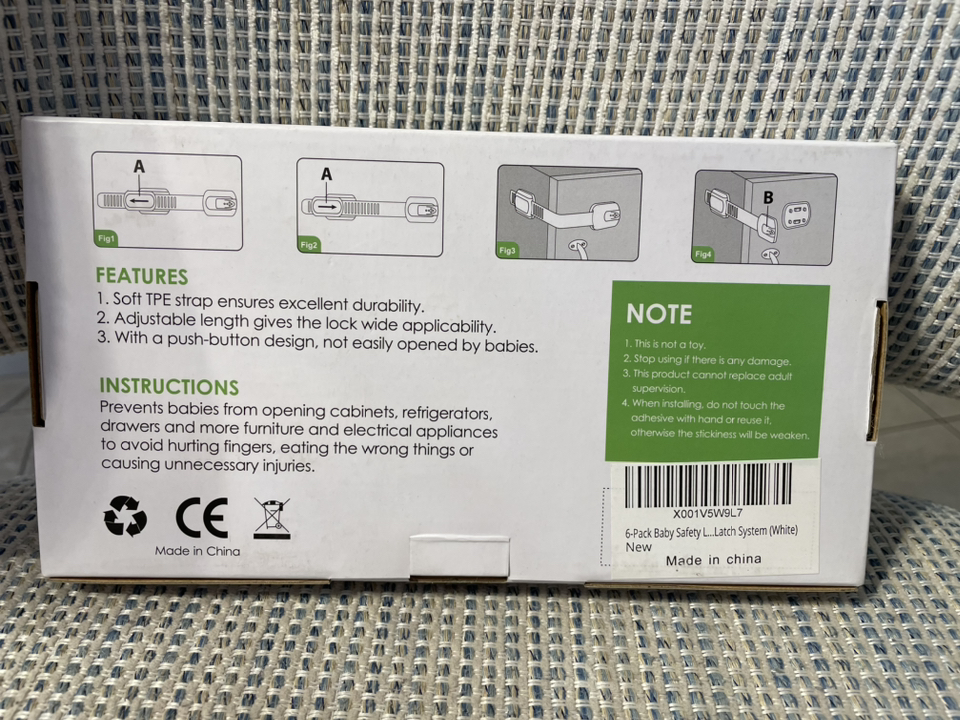 Child Safety Cabinet Locks, 6 Pack Latches with Adjustable Strap image indicator(3)