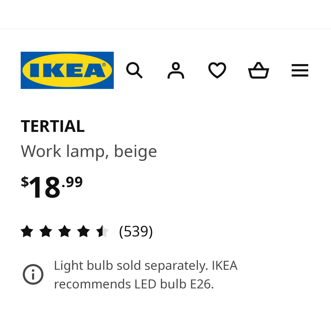🧡 TERTIAL Work Lamp, Beige with 2 Bulb Pack 🔥 image indicator(4)