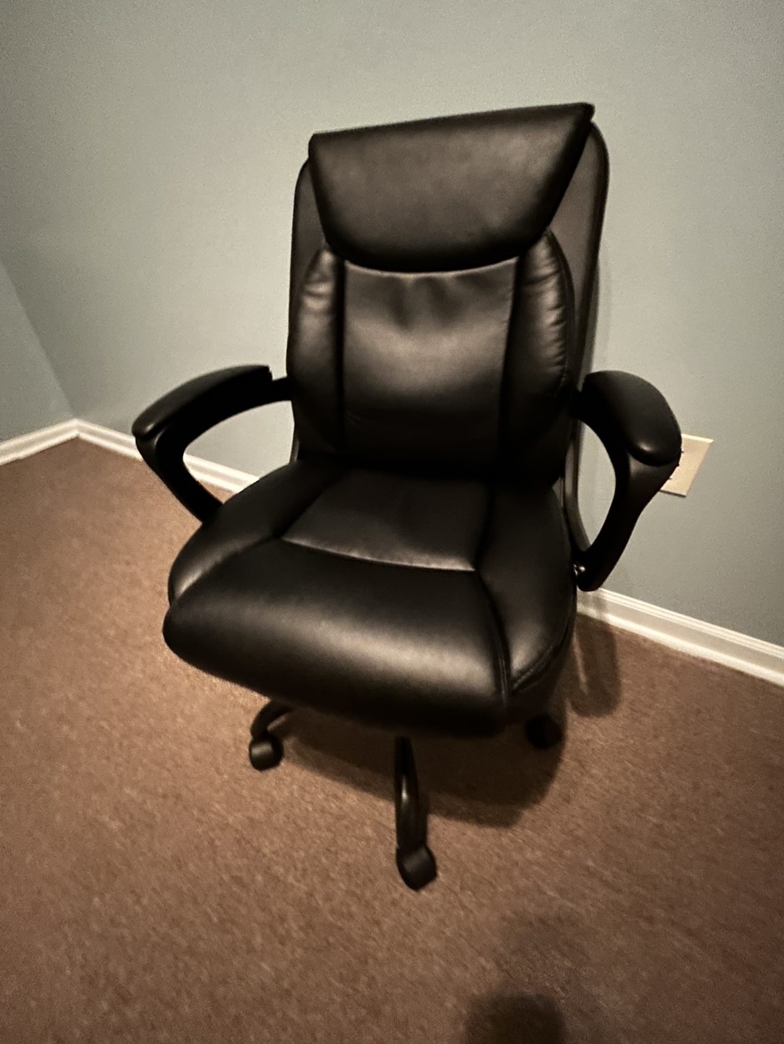 Black leather office chair