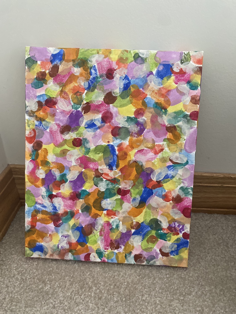 #freecycle colourful canvas painting
