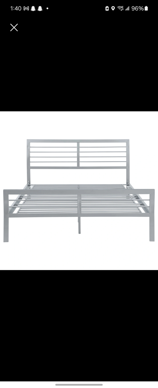 Silver Queen Metal Bed Frame, MUST GO ASAP