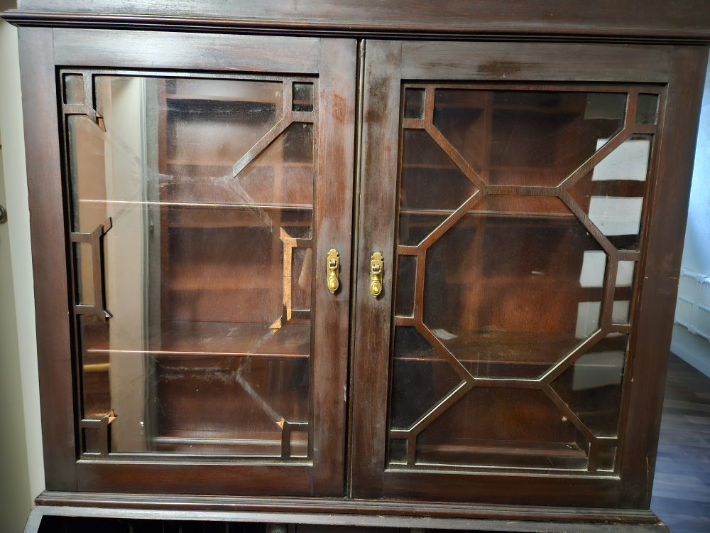 Antique desk w/ display cabinet and drawers image indicator(3)