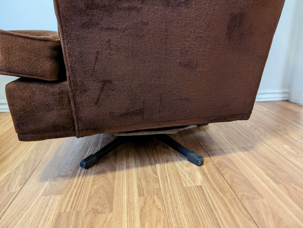Sklar Peppler Vintage Swivel Rocker Brown Velvet Chair - photo 4