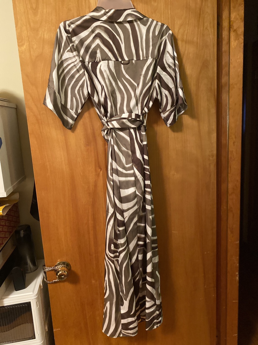 NWT Zara Women's Green Faux Wrap Belted Dress Size XS