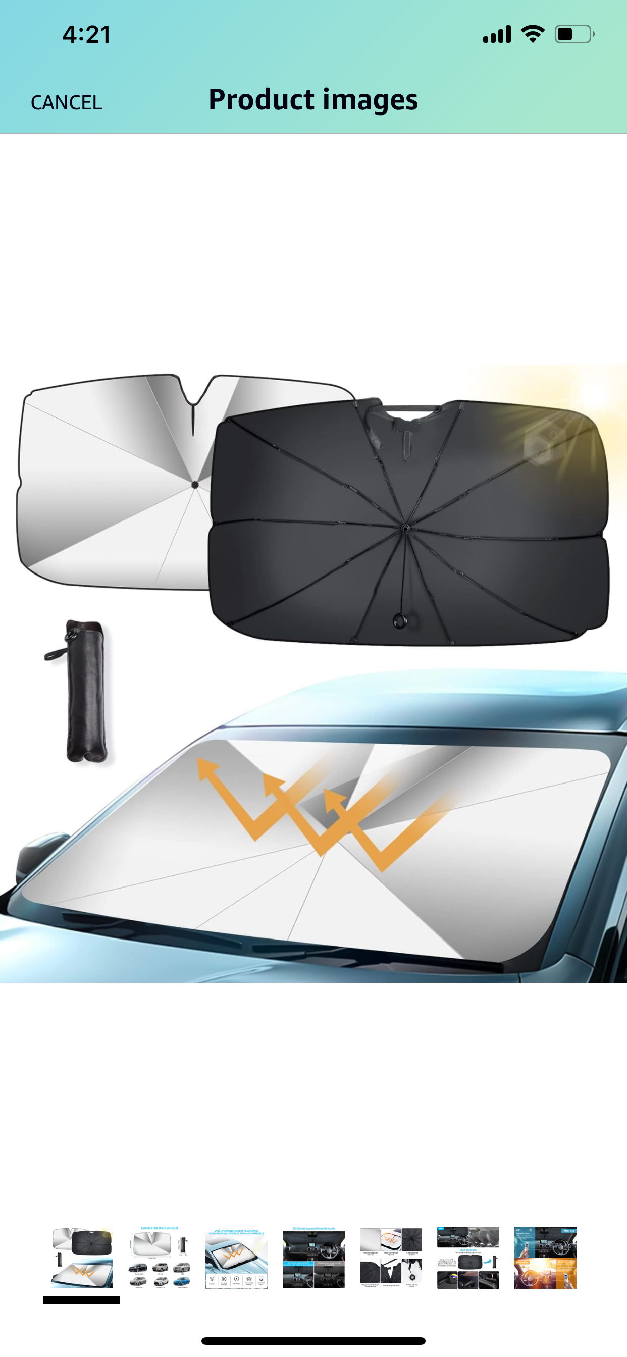 Brand new Windshield Sun Shade Umbrella rella Shaft UV thumbnail