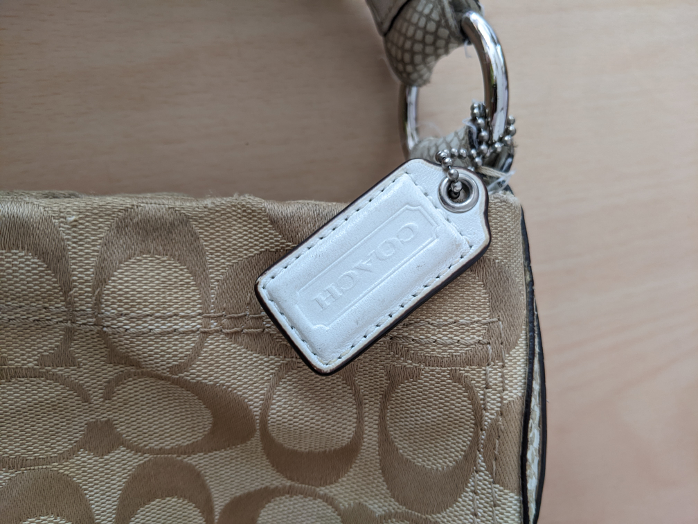 Coach Handbag Purse Cute Creamy Brown Beige Light Tan image indicator(9)