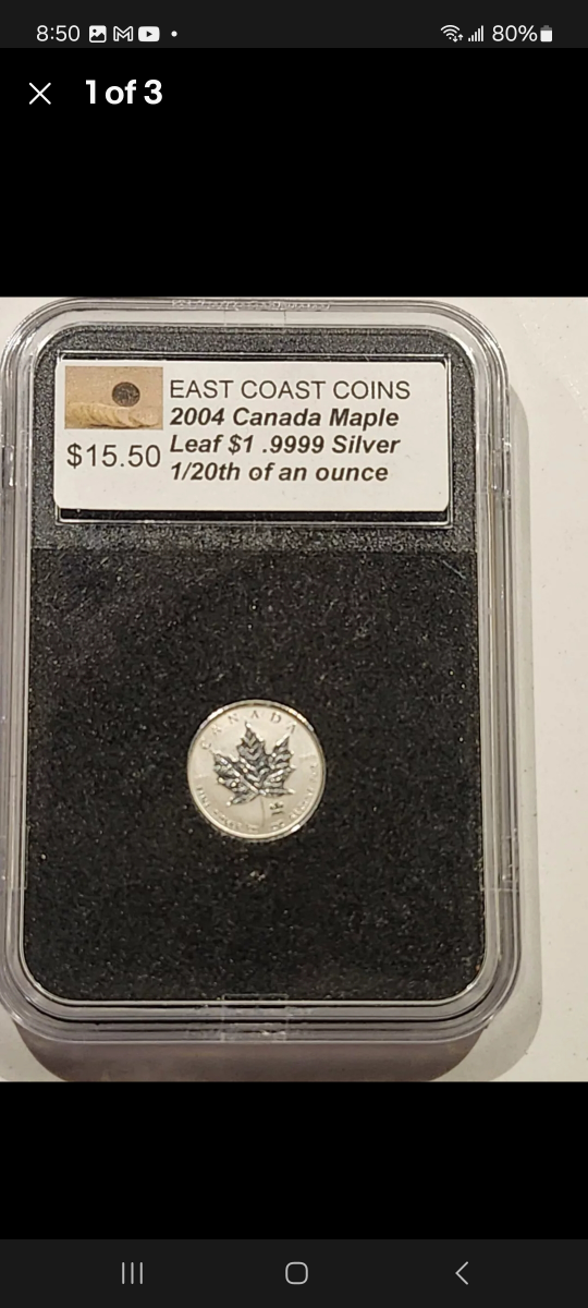 1/20oz Maple Leaf Silver Coin
