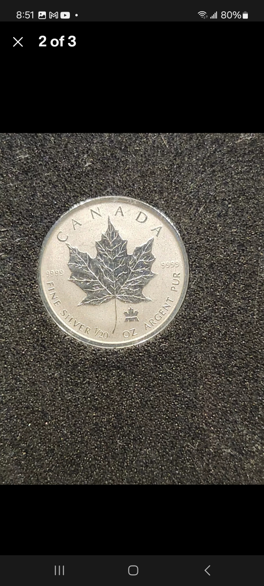 1/20oz Maple Leaf Silver Coin - photo 2