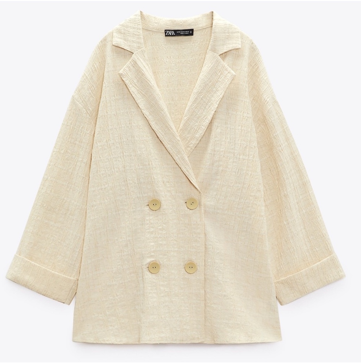 BNWT ZARA WRINKLED LOOK BLAZER SIZE XS - photo 3