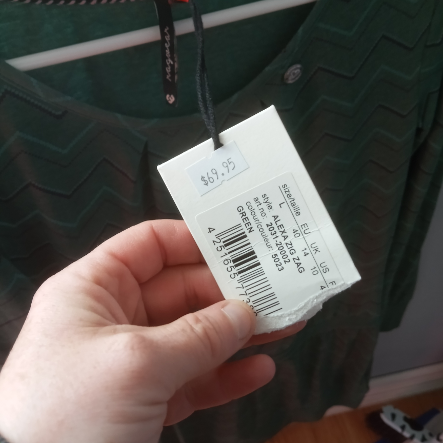 womans New with tags green vegan street wear dress image indicator(3)