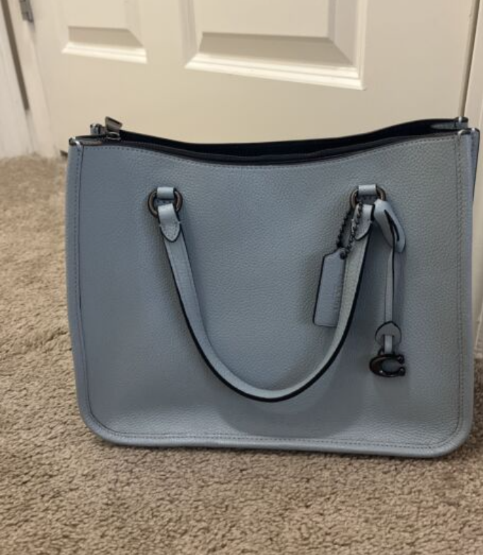 baby blue coach purse