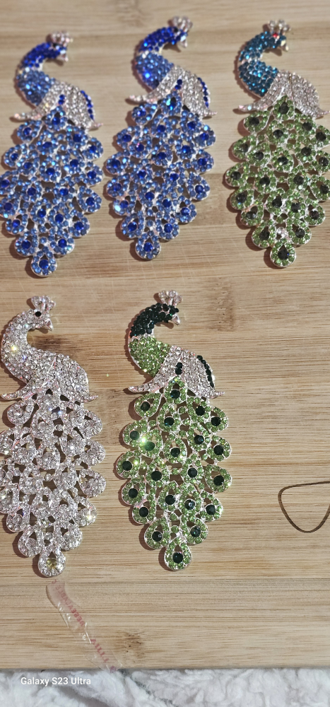 Rhinestone Peacock Crystal Aurora Borealis Flat Back image indicator(8)