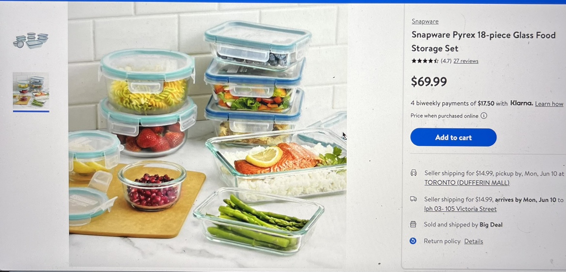Snapware glass container 18 pieces set