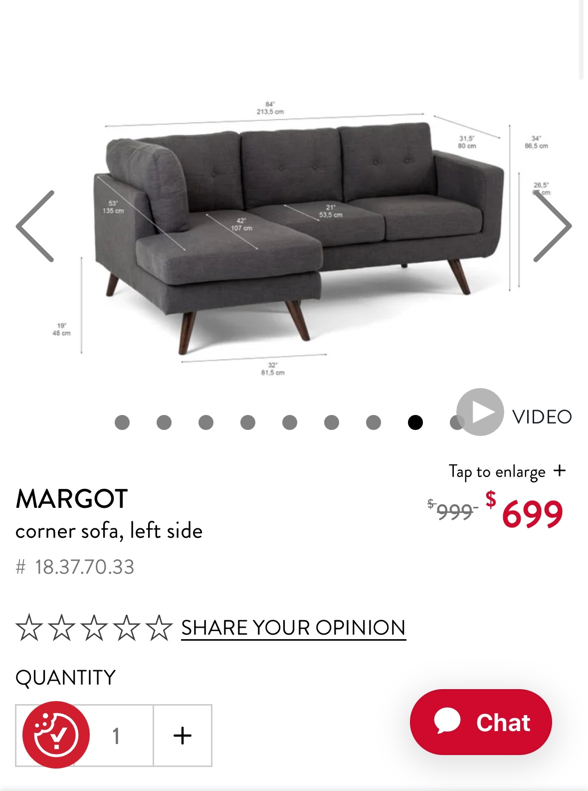 [Move out sale] Structube Left Sectional Corner Sofa Light Grey - photo 3