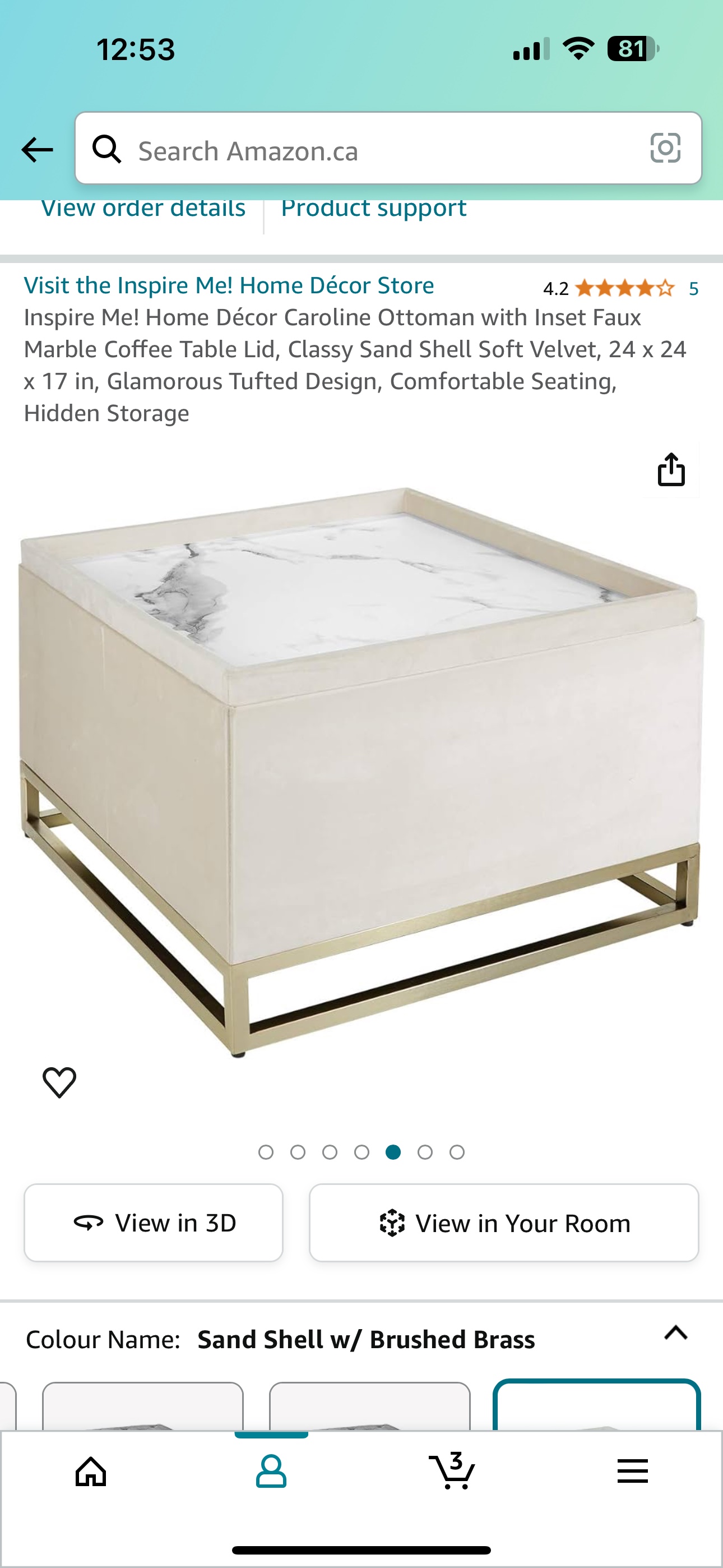 Sand Shell w/ Brushed Brass - photo 3