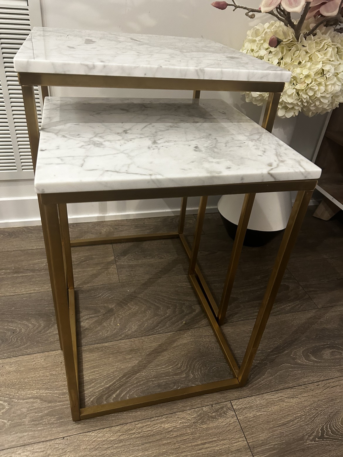 Marble/ gold nest table from structube - photo 3