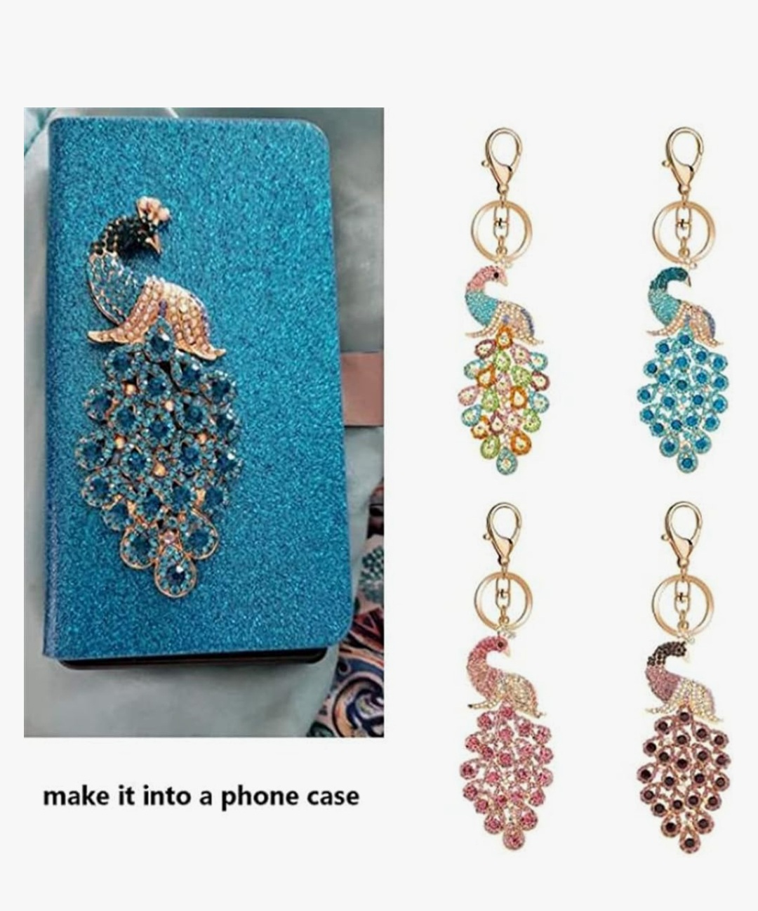 Rhinestone Peacock Crystal Aurora Borealis Flat Back image indicator(2)