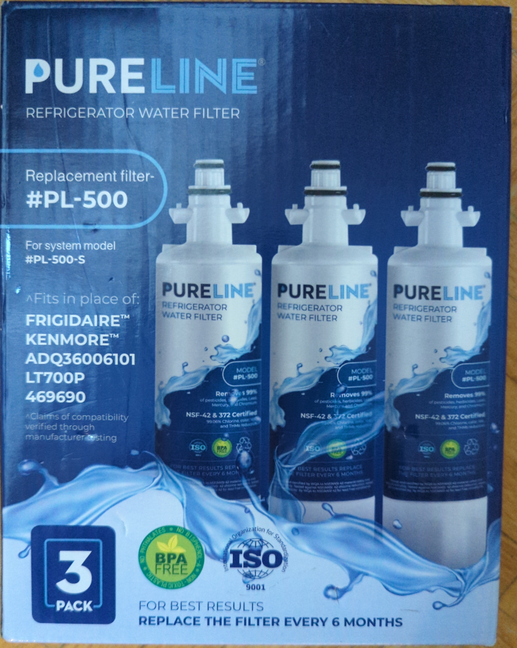 Pureline Refrigerator Water Filter Replacement (3 Pack)
