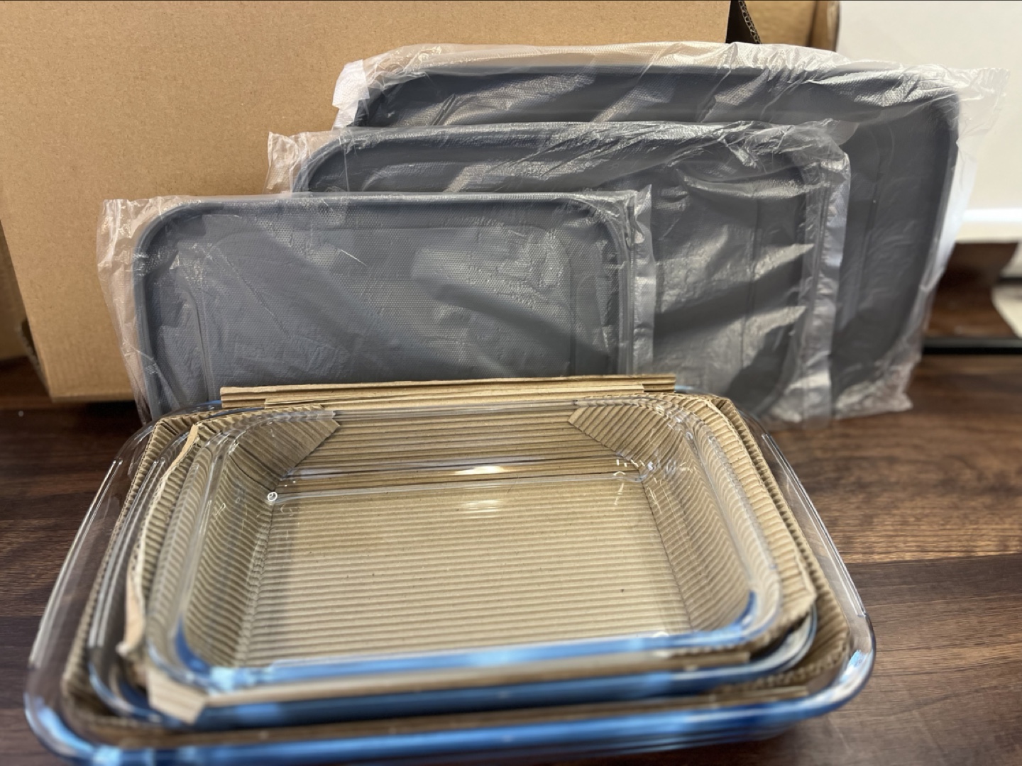 Nutrichef 3 sets glass bakeware#470 image indicator(4)