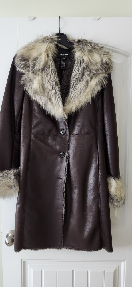 Olsen Europe Winter Coat with fur collar