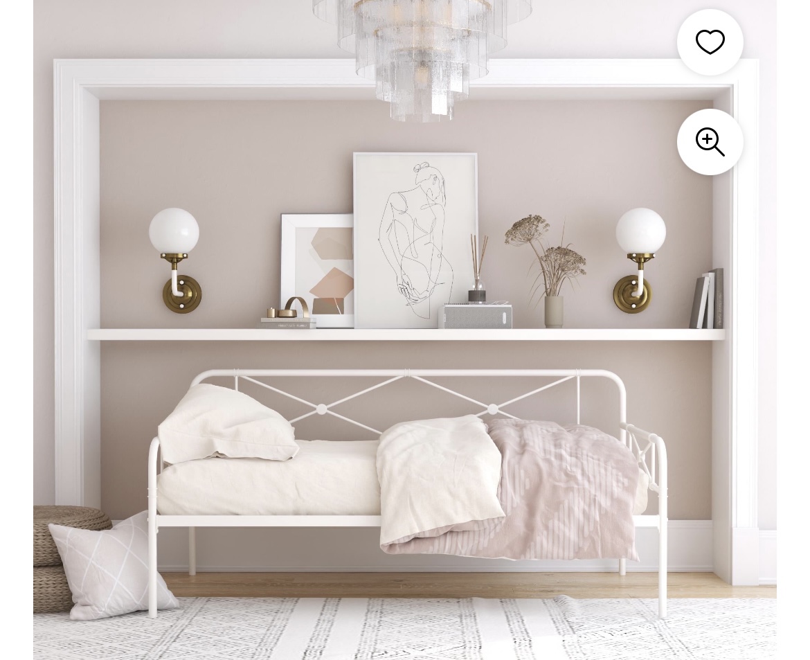RealRooms Allysa Metal Daybed with Mattress