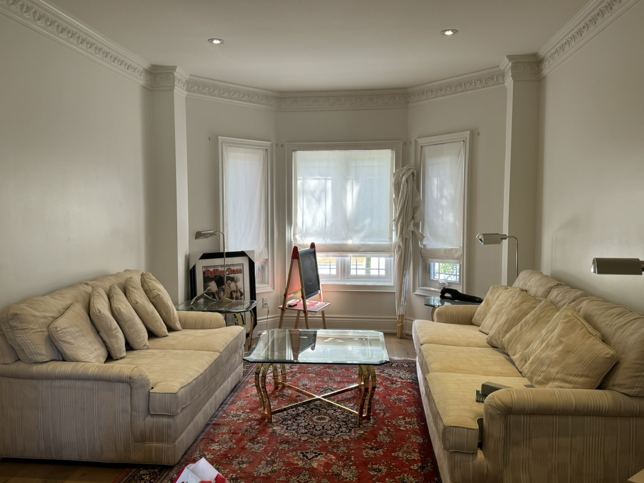 Sofa set with two side table and a coffee table