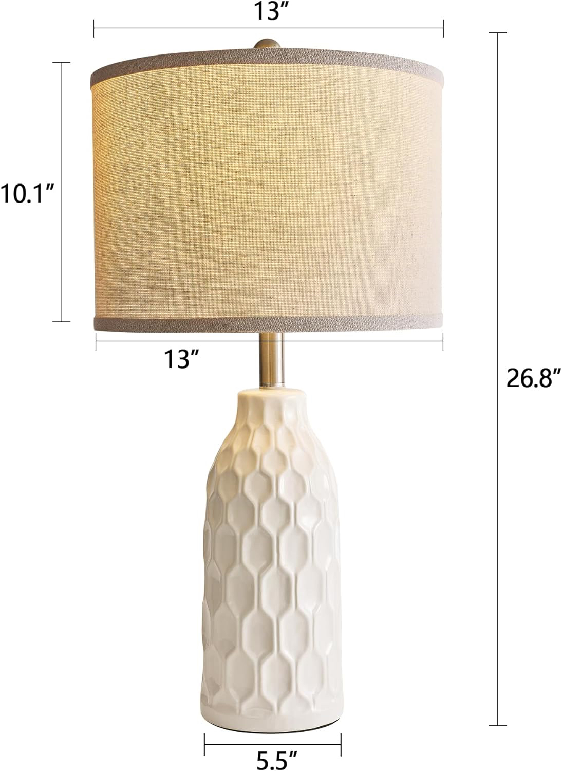 26.5" Farmhouse Table Lamps in Ivory (Set of 2) - photo 4