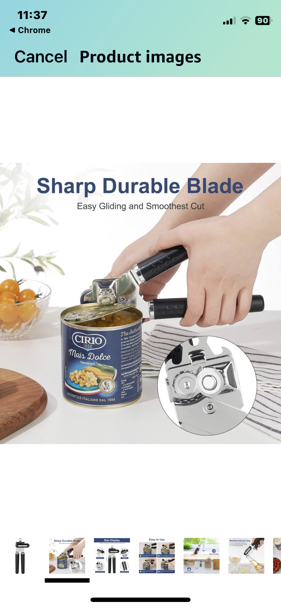 Can Opener, Manual Can Opener Kitchen Durable Stainless Steel image indicator(3)