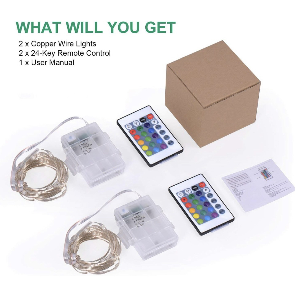 16 Color Changing Twinkling Lights，2 Sets 16.4ft 50 LED image indicator(9)