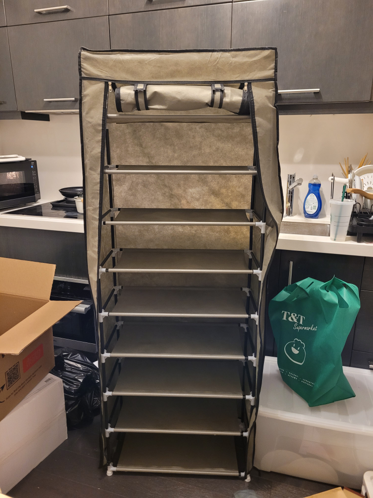 9 tier shoe rack with cover