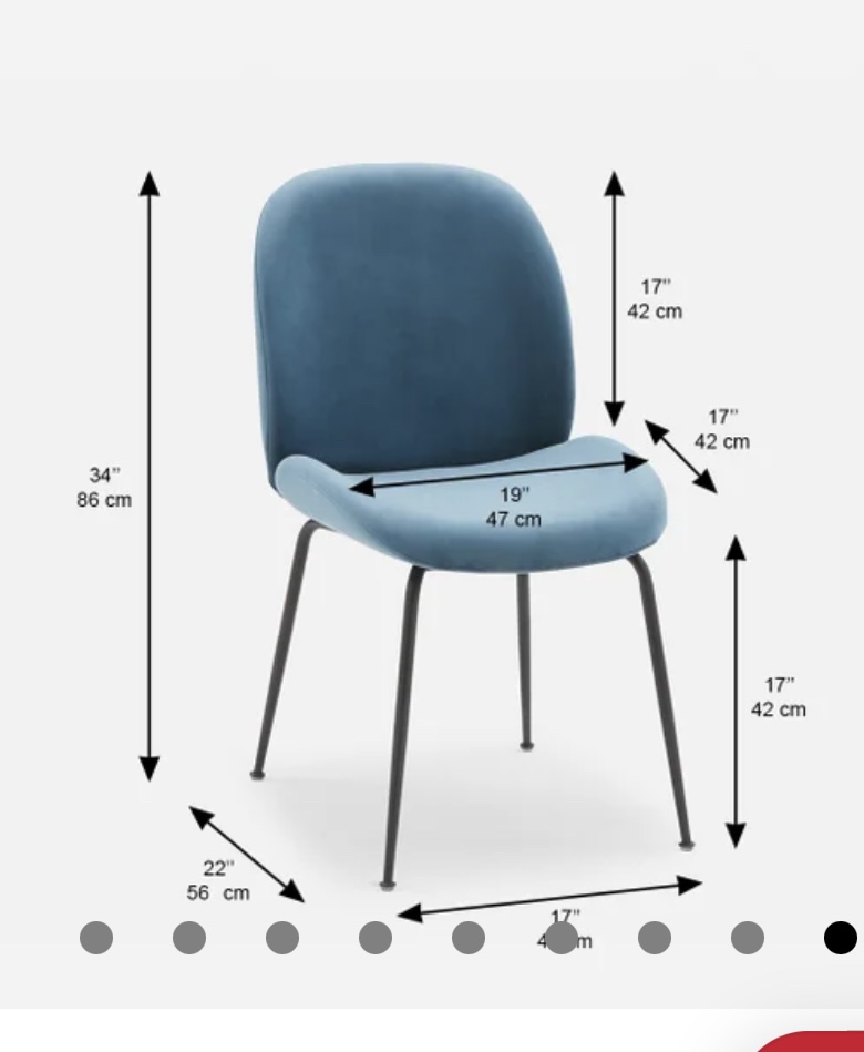 Velvet blue/navy chair - photo 5