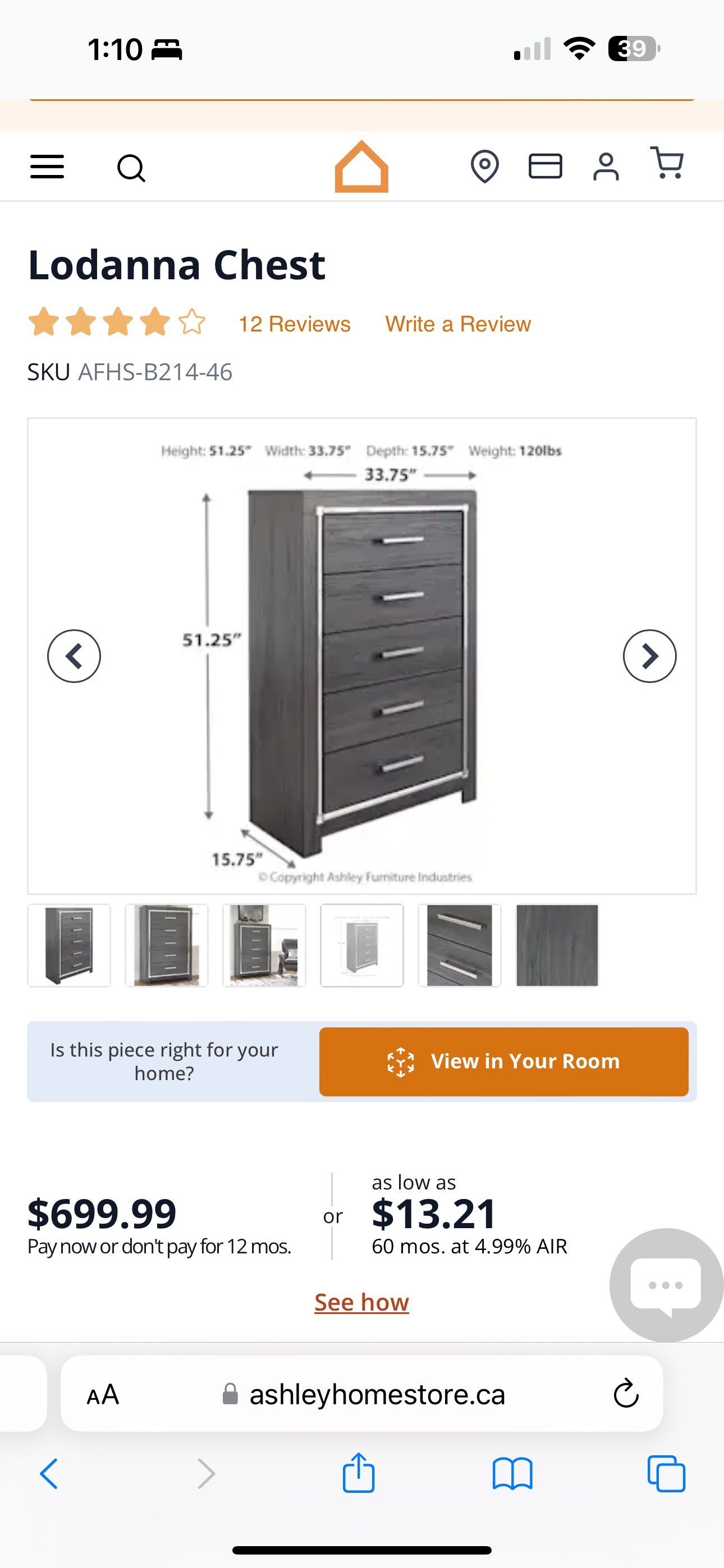 Pickup ASAP Ashley furniture “Lodanna” chest of drawers - photo 4