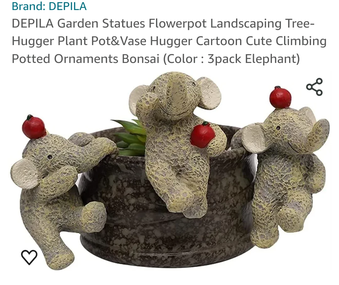 NEW !    ❤ 3Garden Pot Hanging Elephants 🧡 image indicator(2)