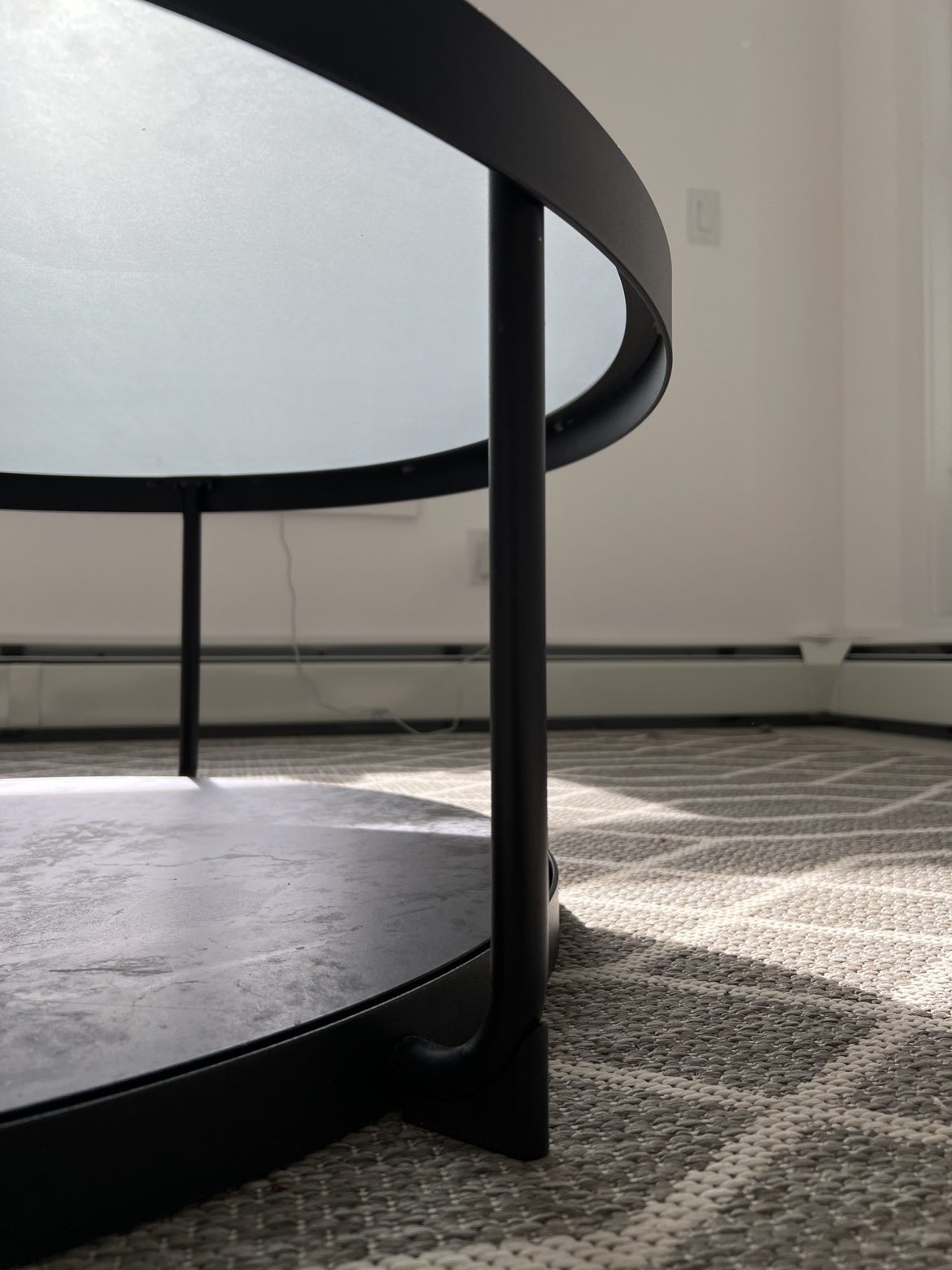Ikea FRÖTORP Black Round Coffee Table (steel and Glass) for Sale - photo 2