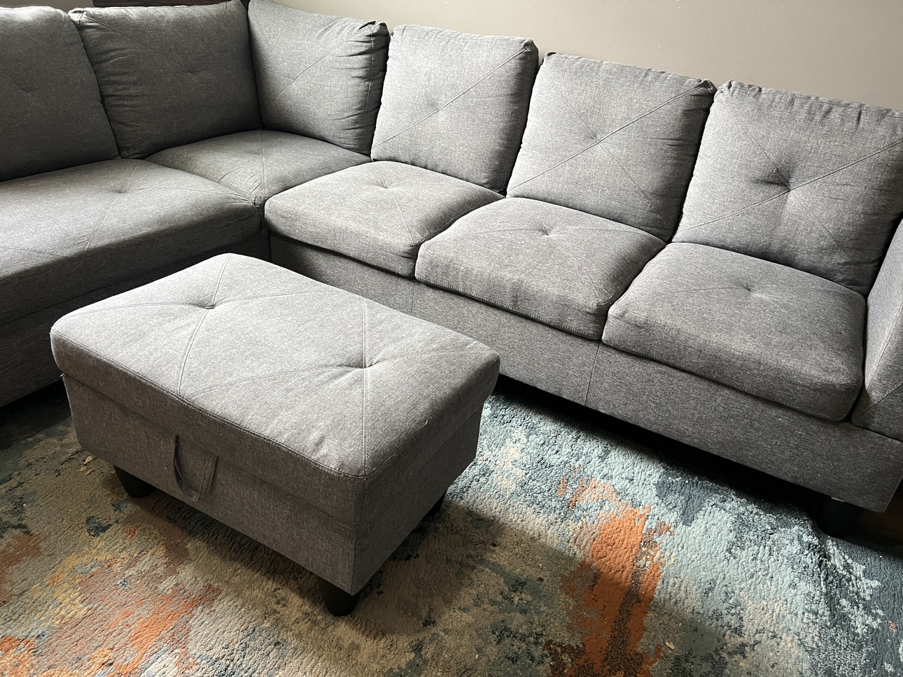 Sectional Sofa with Ottoman