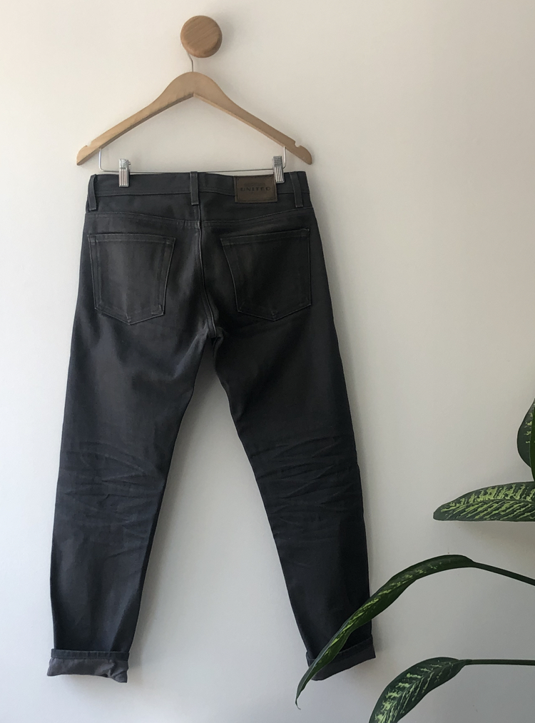 Men's Sz30 (Orig $197) UNITED Japanese Grey Raw Selvedge Denim image indicator(2)