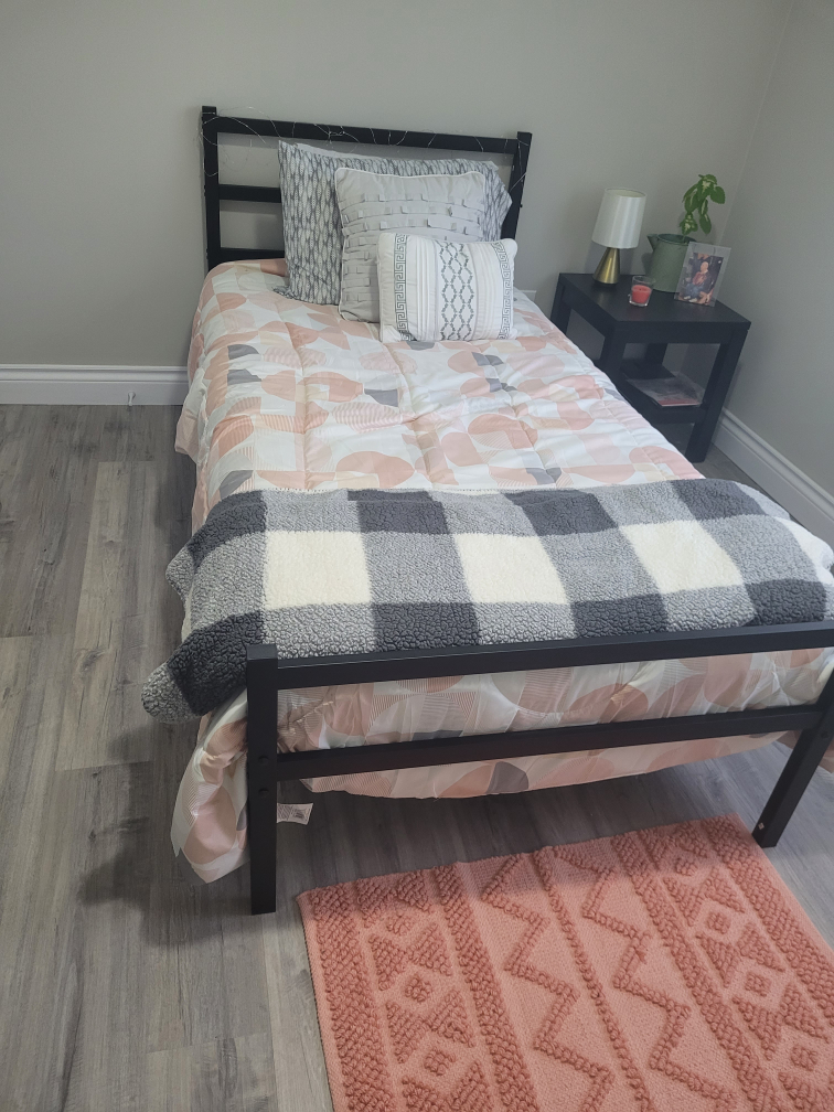 twin bed frame with mattress