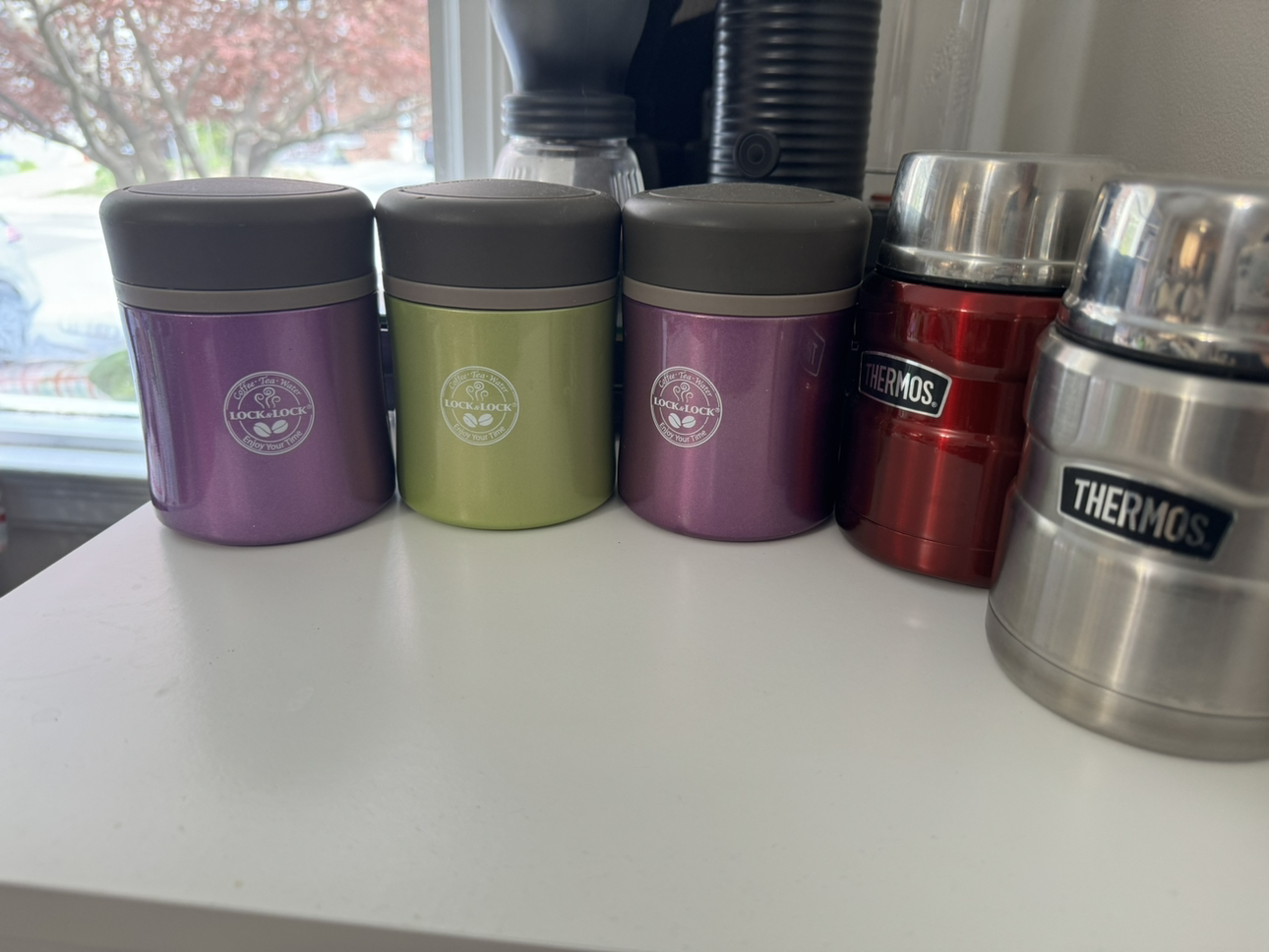 Thermos and Lock and Lock food jar