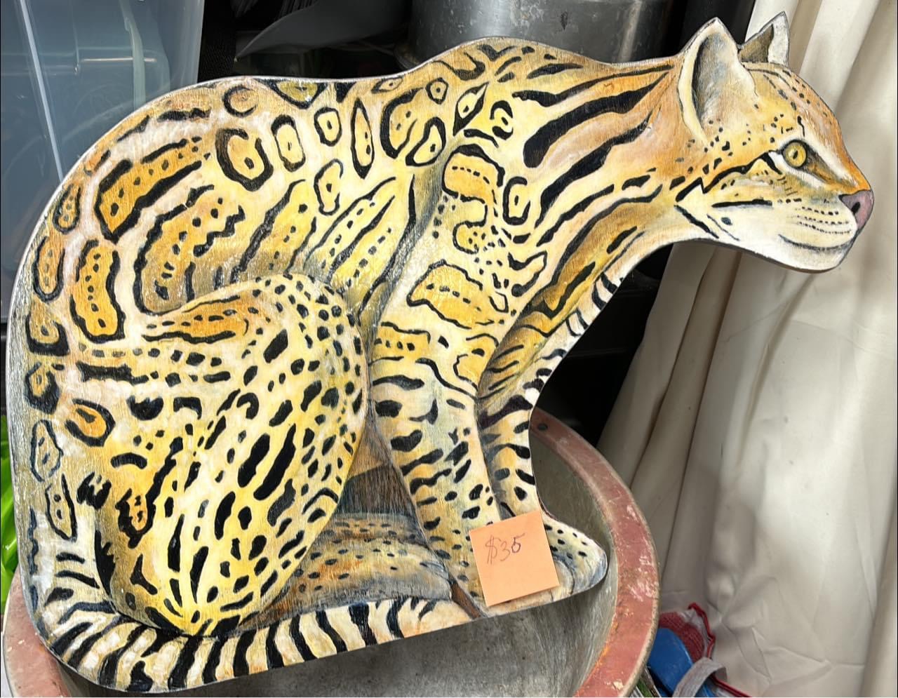 New Handmade Wooden Cheetah wall Plaque