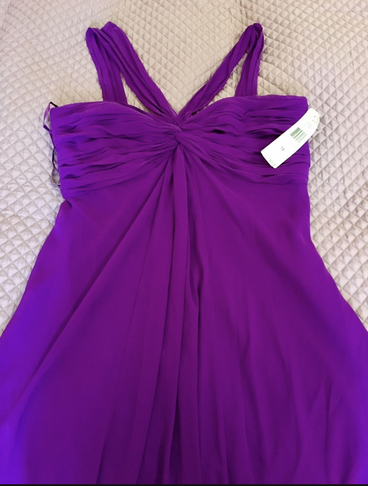 new women's long evening dress bright purple color image indicator(3)