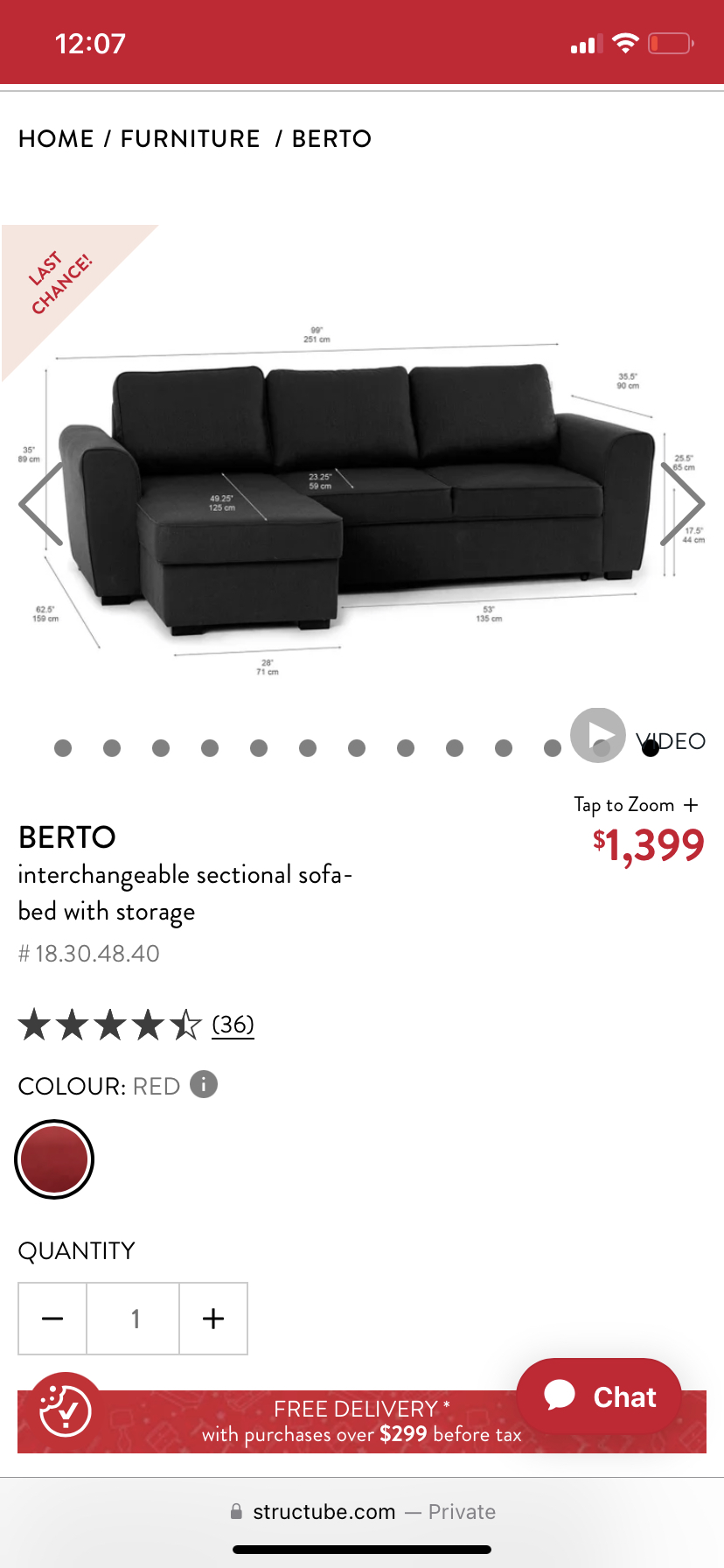Structube sofa bed with storage - photo 2