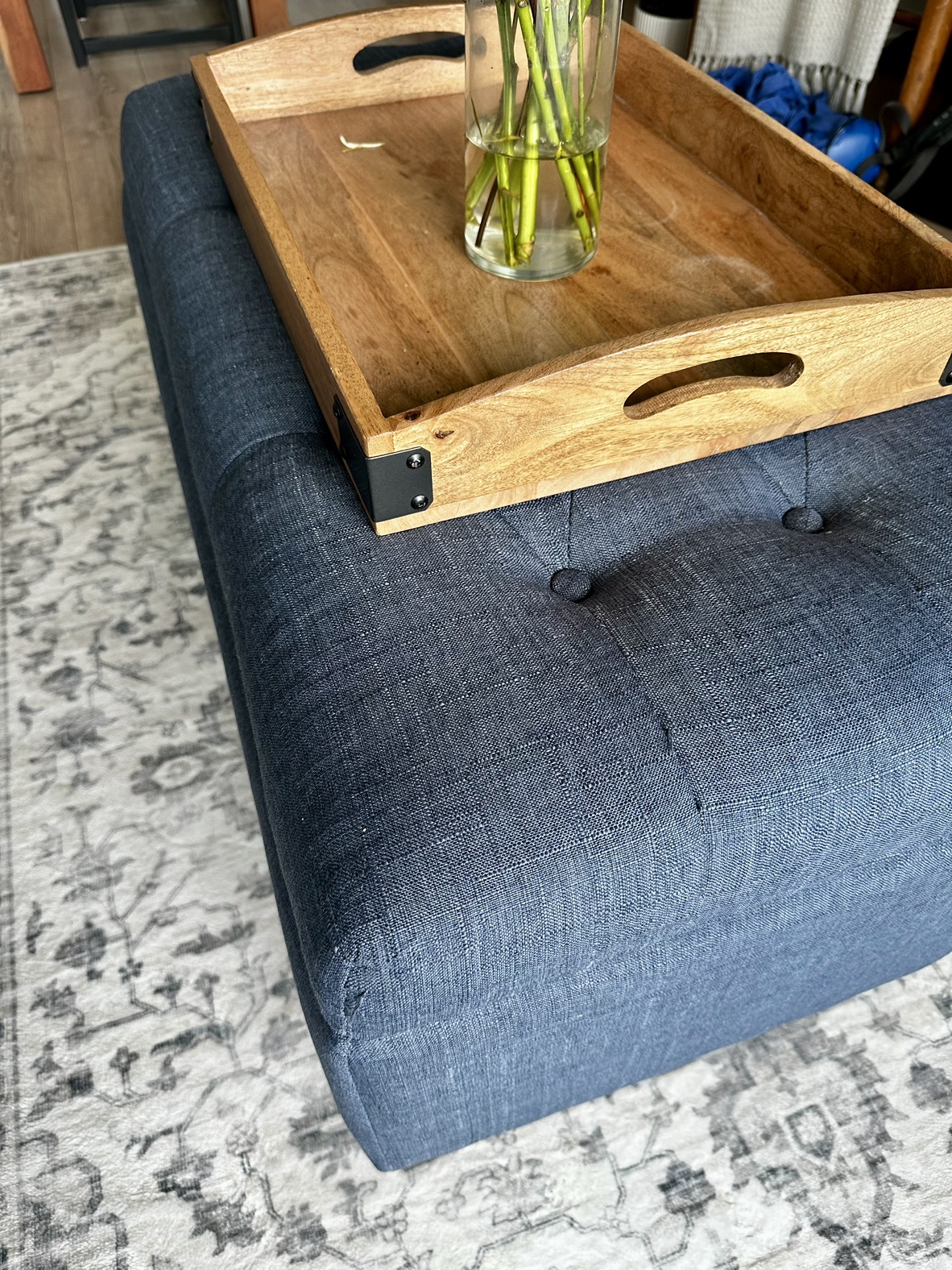 Blue Storage Ottoman - Lightly Used - photo 5