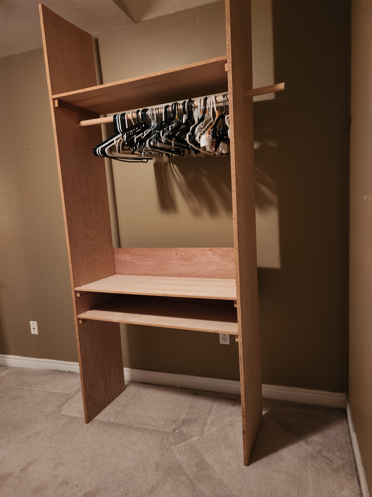 unfinished wood clothes organizer unit - photo 4