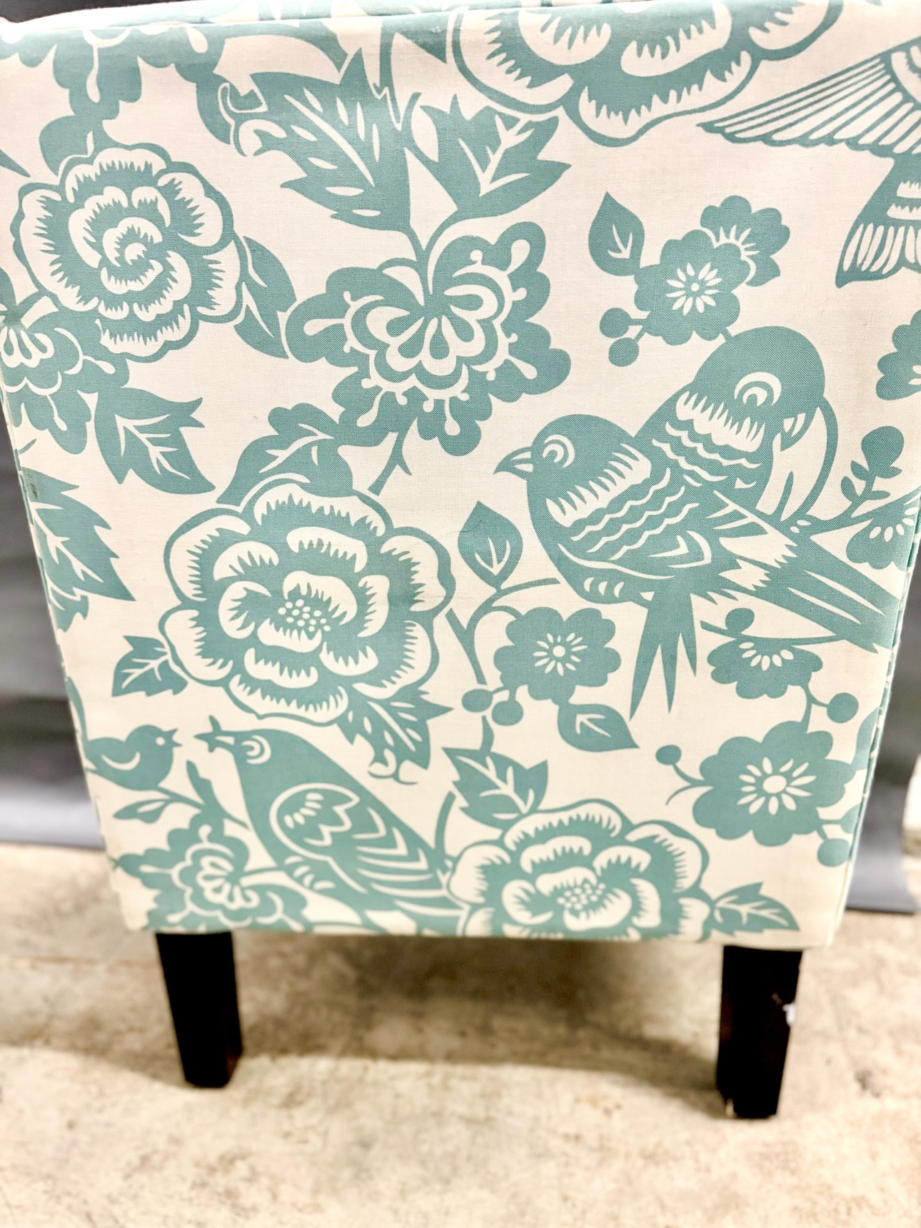 Burke Blue Floral Armless Slipper Chair - photo 5