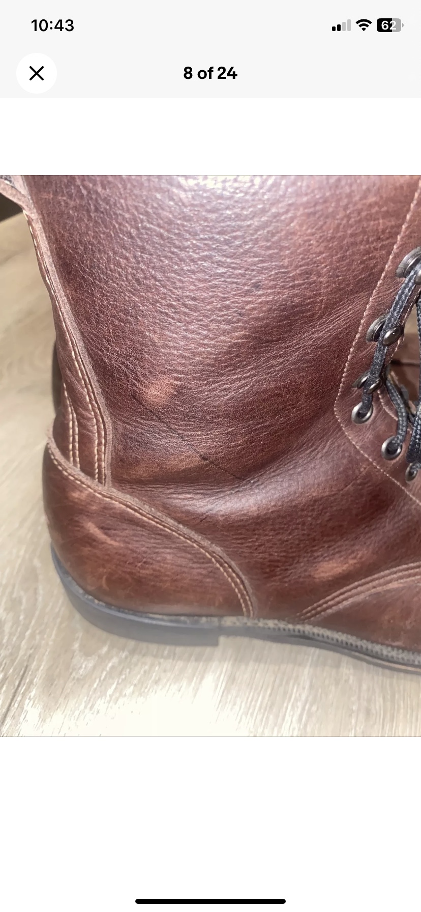 BRAHMA Canada West Boots Leather Granny Laced Kilt Fringe US 12 image indicator(4)