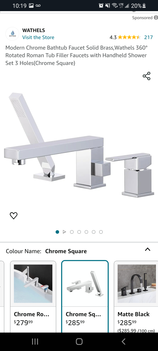 kitchen chrome 3pc faucet thumbnail