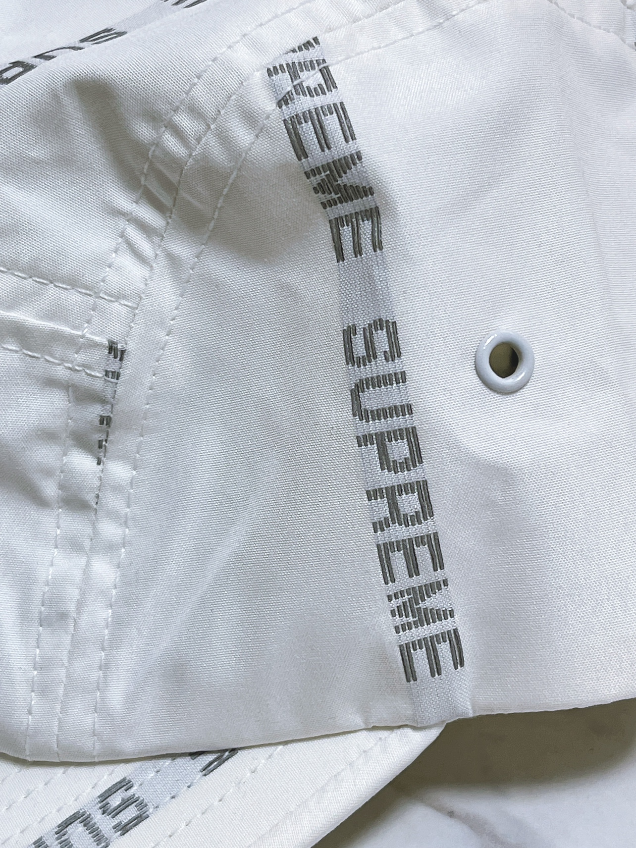 Supreme Reflective Text Camp Cap White image indicator(5)