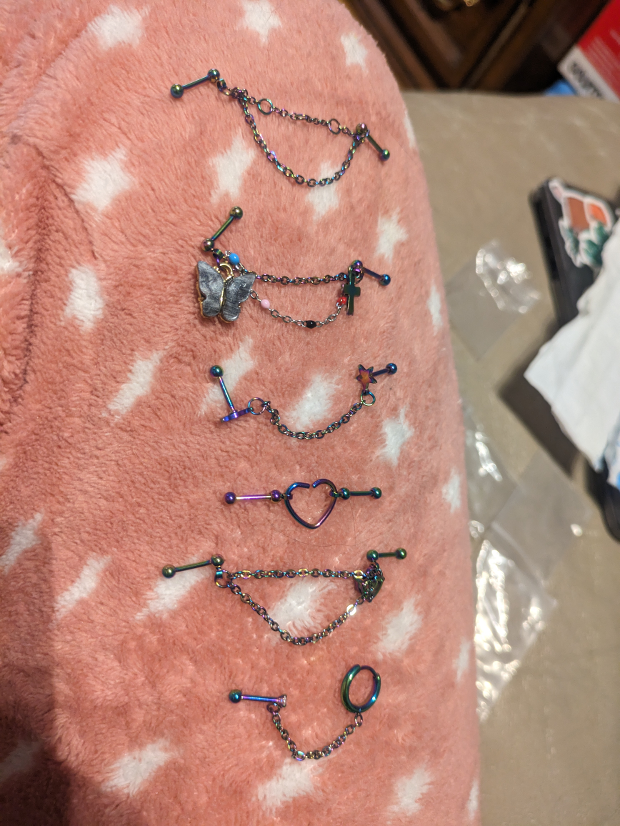 6pc industrial piercings