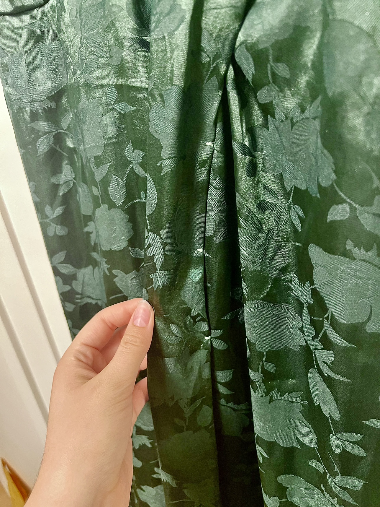 Prom Grad Emerald Green, Satin size large, Lulus Maxi Dress image indicator(8)